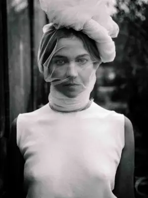 Fine art black and white portrait of a veiled woman exuding cold grace, poetic detachment, and emotional silence – Fade Veil
