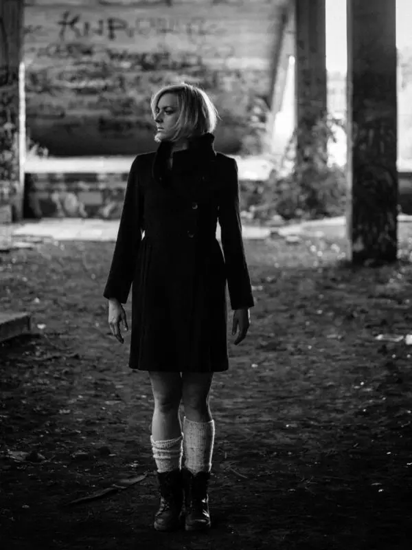 Black and White Portrait in an Abandoned Place
