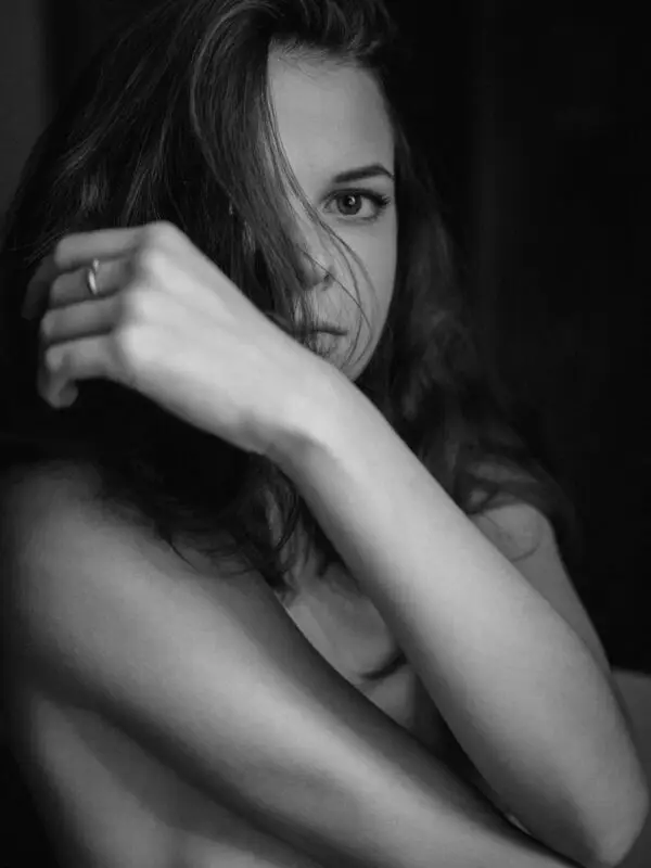 Intimate Black and White Portrait of a Woman